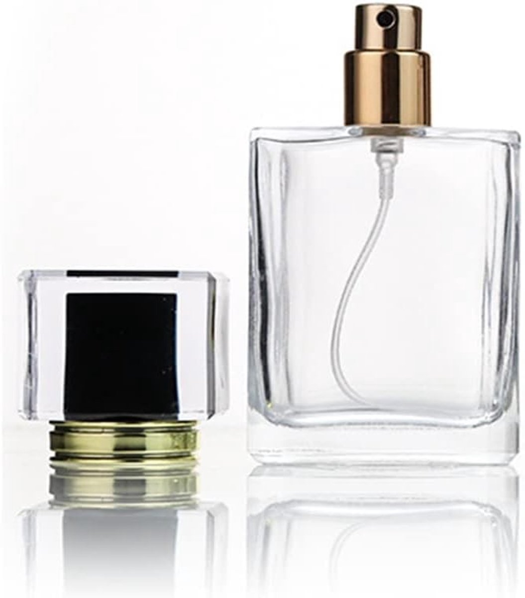 Vulbare glazen parfumflessen van 50ml - Lege reisatomizers met spray en trechters voor eenvoudig gebruik