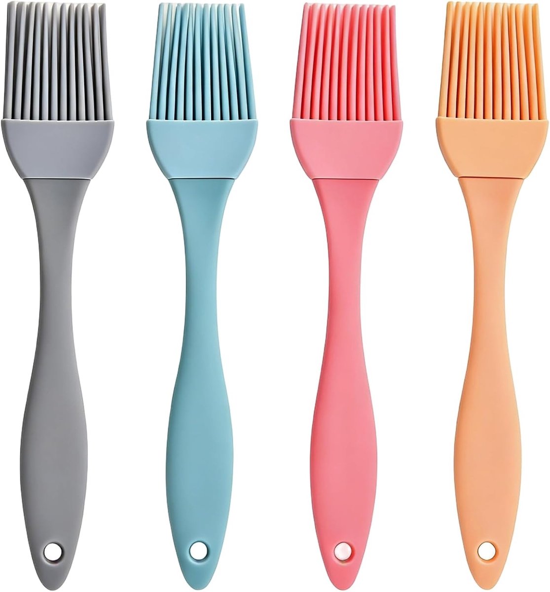 Set van 4 Siliconen Keukenborstels voor Grillen, Bakken en Koken met Olie, Perfect voor Taarten en BBQ