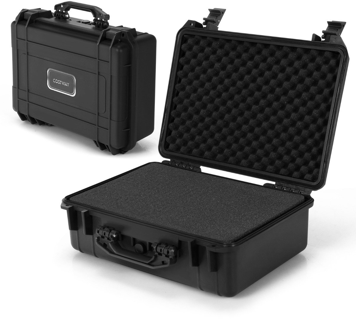 SureDeal® - Kamper - Waterdichte Harde Koffer - Aanpasbare Schuim Invoeging - Stofdicht Elektronica - Drones - Camera - 56x44x22 cm - Zwart