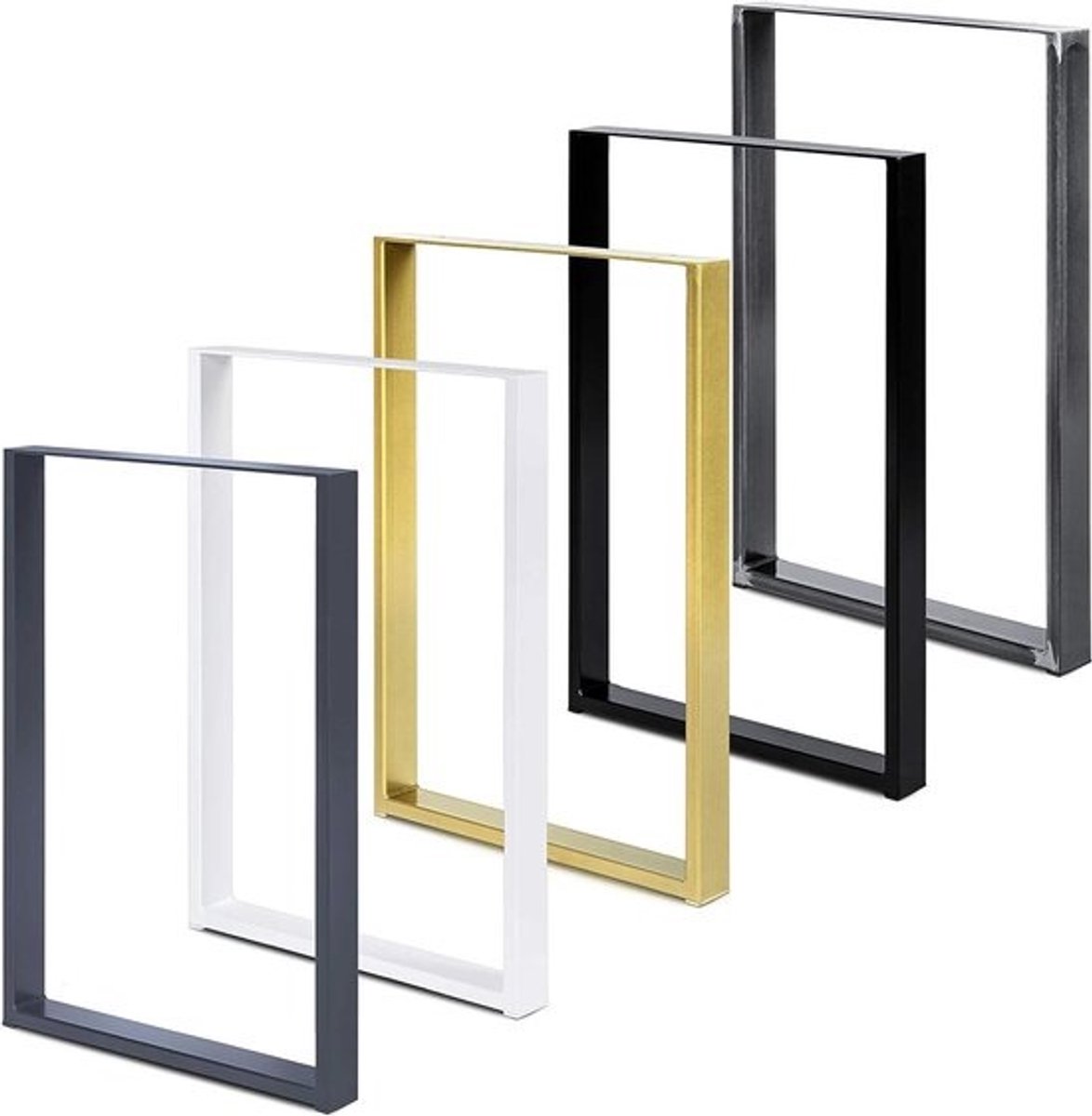 Tafelpoot Set - Meubelpoten Tafelonderstel - DIY Meubels Maken - Gesloten Profielbuis - 70x72 cm - Ruw Gelakt Staal