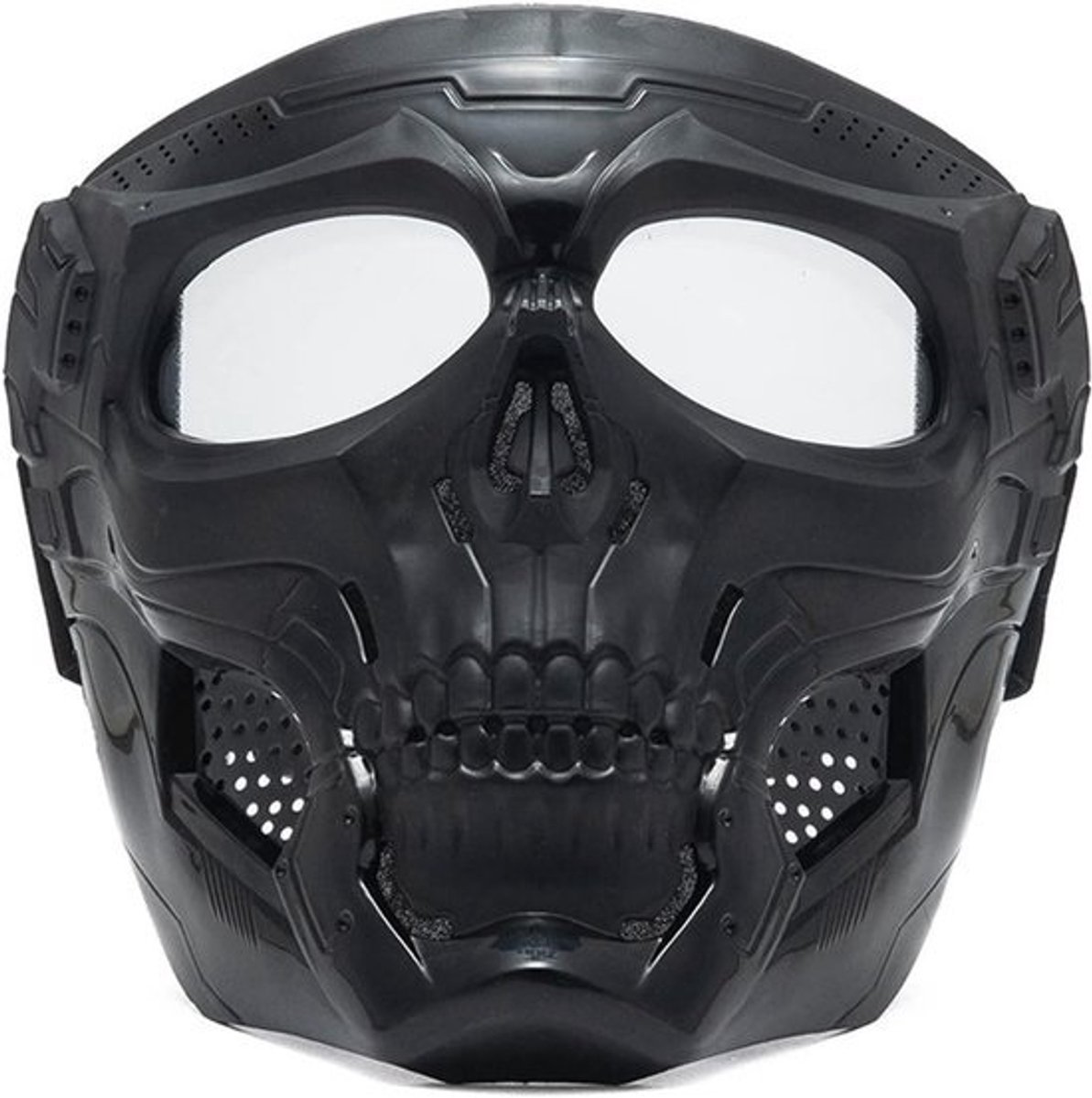 Motorfiets Ski masker - Motorhelm masker - Bescherming tegen elementen - Afneembare bril - Volwassen maat - Zwart