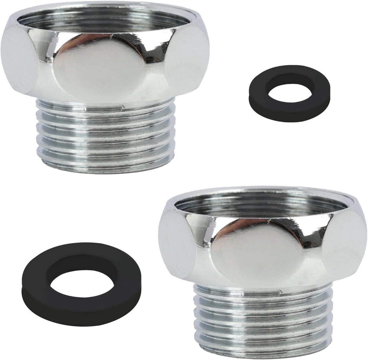 Verstelbare Douche Slang Reducer, G3/4 naar G1/2 Adapter, Robuuste Metaal Verbinding voor Douche, Badkamer Accessoires, Wateraansluiting, 2 Stuks