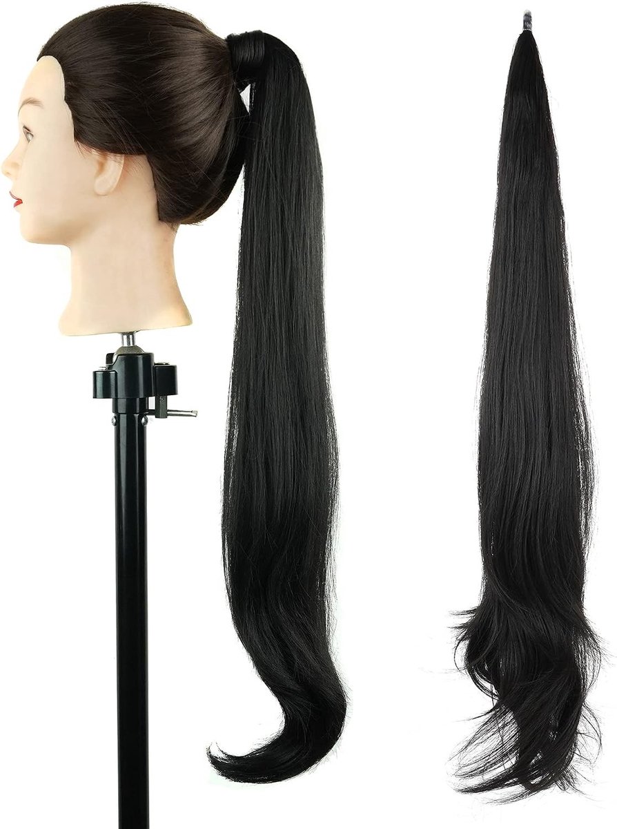 Ponytail Haarextensions voor een Flexibele en Mooie Staart - Zwart Haarstuk voor Diverse Stijlen