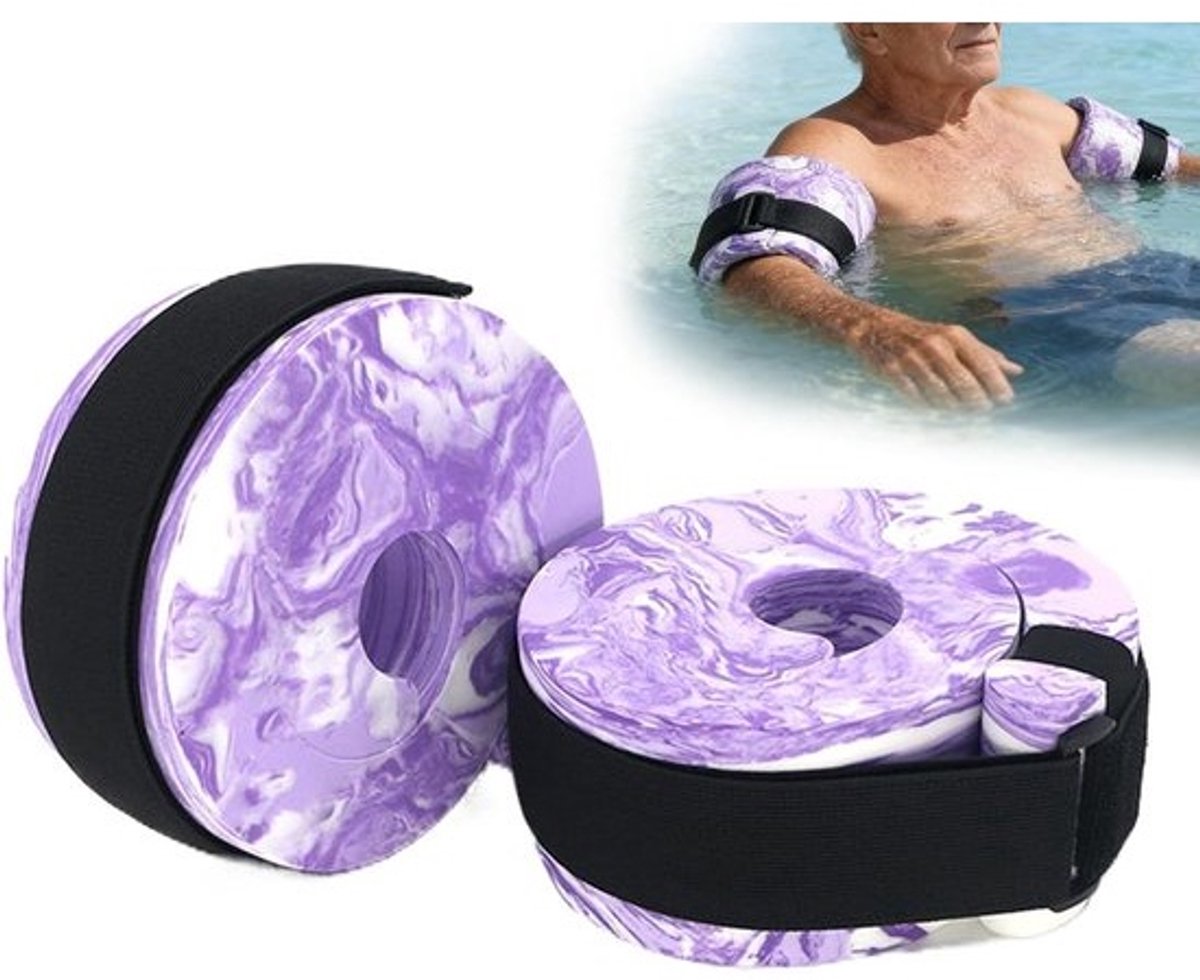 Zwemtrainingsgordel - Waterfitness band - Aqua workouts - Verstelbare drijfvermogen controle - circa 100 cm uitrekbaar - Paars