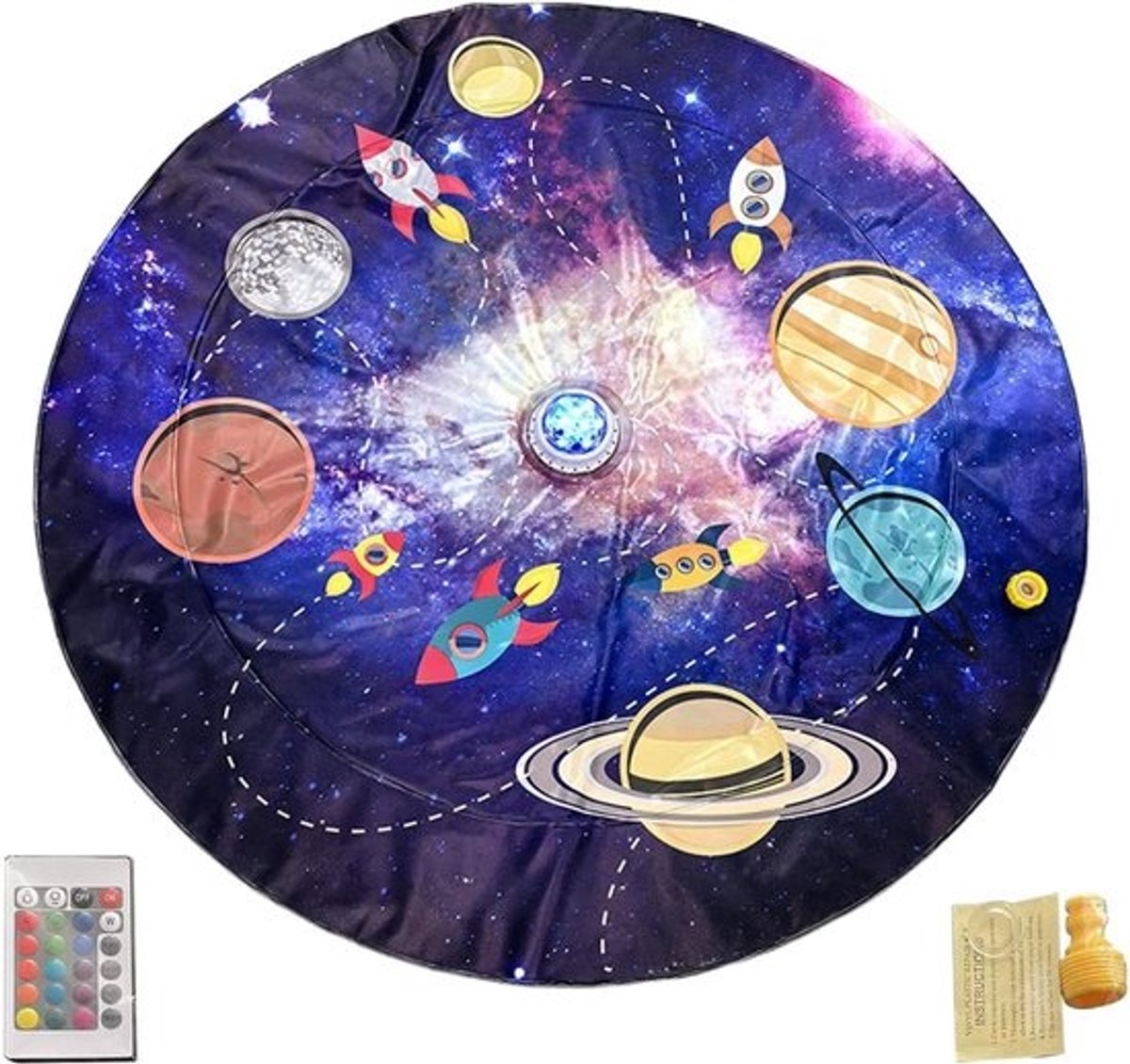 Kindersprinkler - Waterspeelmat - Buiten spelen - Met LED verlichting - 150 cm - Multicolor