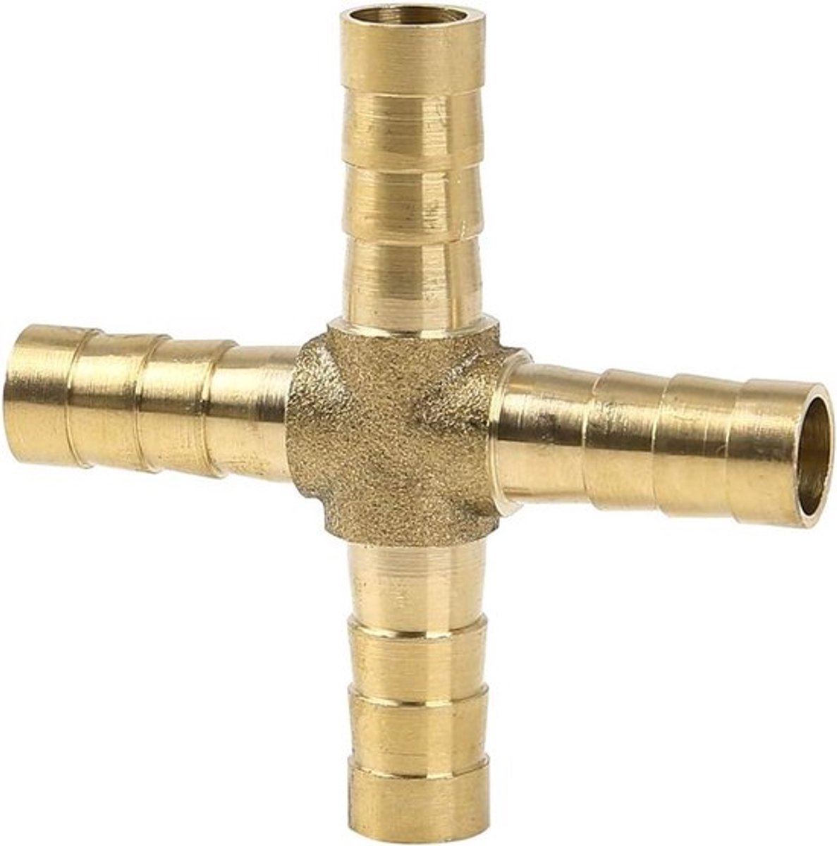 Slangtule messing 8 mm 4-weg slangaansluiting voor lucht water gas olie - Duurzaam en veelzijdig