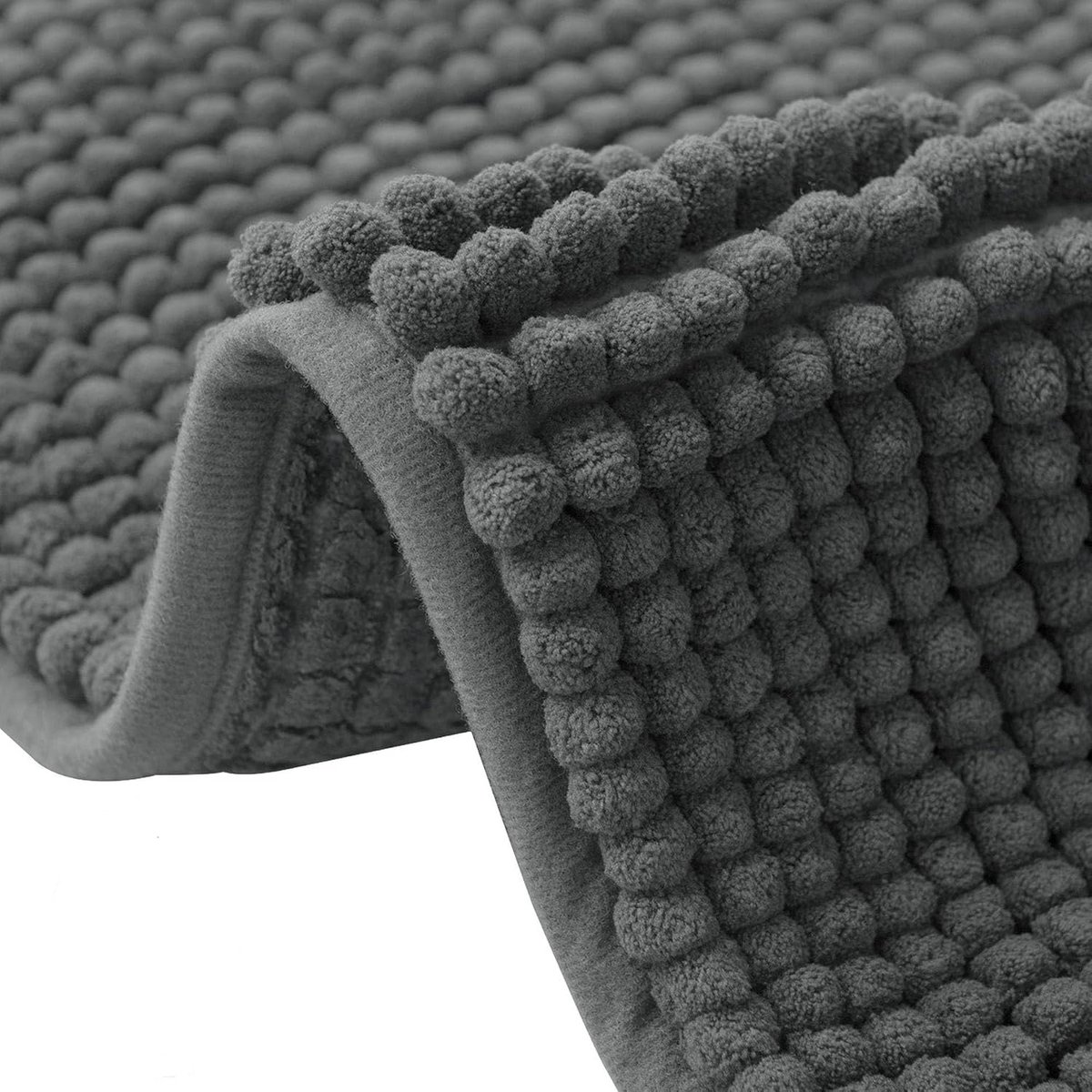 Badmat 40x60 cm - Zacht Chenille 1,6 cm - Antislip - Grijs