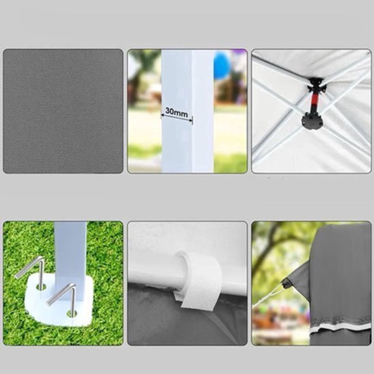 Tuinpaviljoen - Partytent - Partytenten - Paviljoen - Easy up Partytent - 3x6m - Waterdicht - Opvouwbare - Inclusief 4 Zijpanelen – Ideaal voor Evenementen, Feesten en Bruiloften – Donkergrijze Afwerking