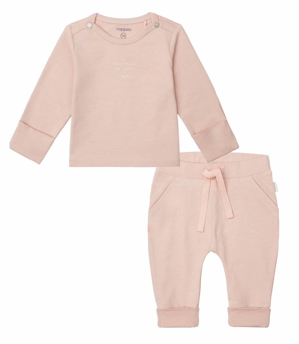 Noppies - Kledingset - 2 delig - Broek Naupli Rose Smoke - Shirt Neisse - Maat 44