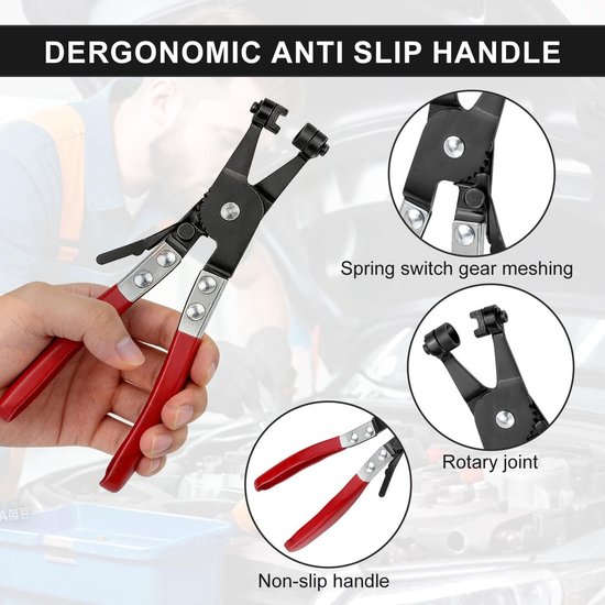 Set van Slangklemmen Tangen voor Grote Diameter, Antislip, Geschikt voor Reparaties en Onderhoud, Ideaal voor DIY Projecten en Werk in Smalle Ruimtes — afbeelding 4