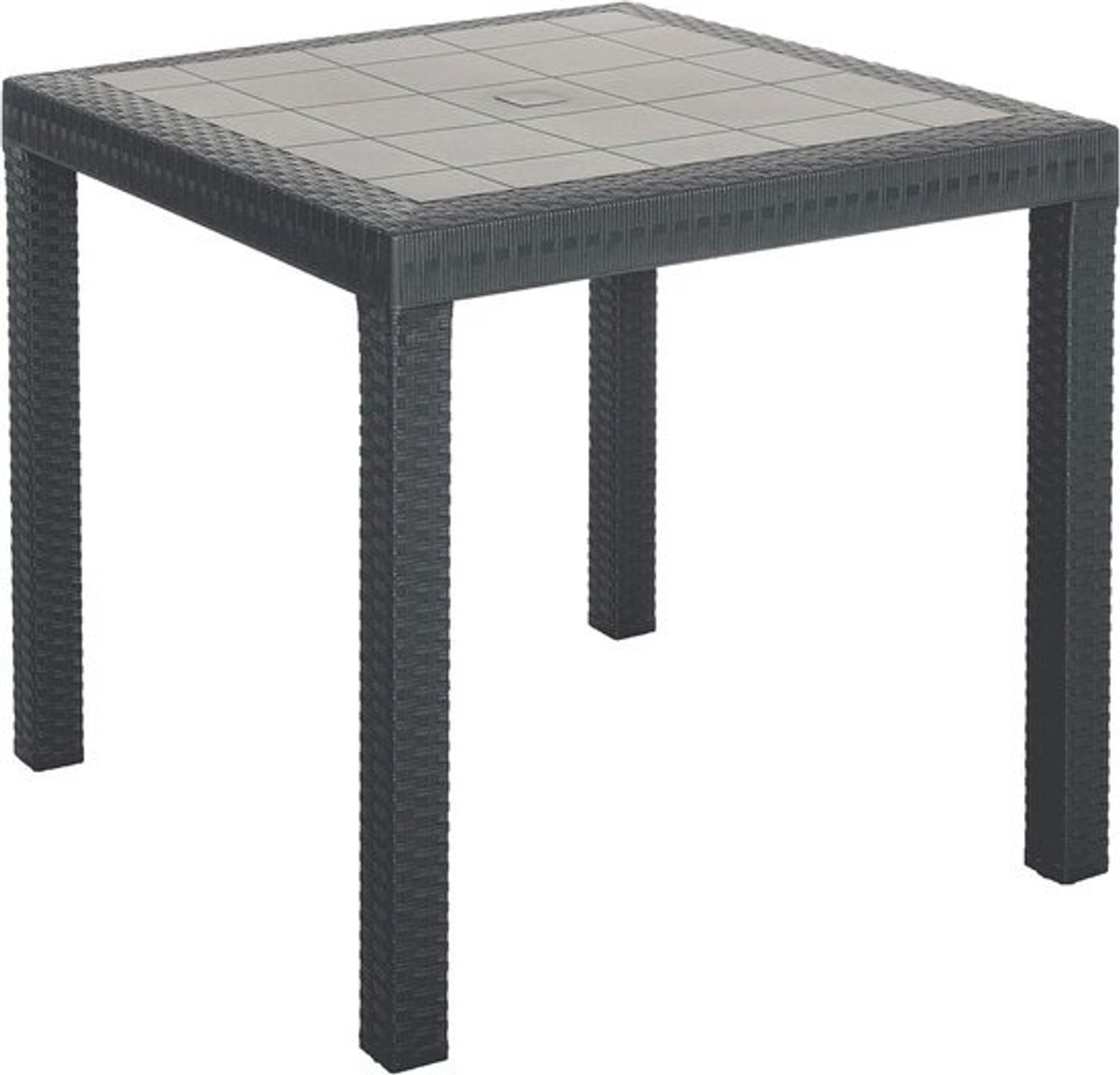 Bar- en tuintafel - Buitentafel Rotanlook - Terras Genieten - Elegante Rotanlook - 80 x 80 cm - Antraciet