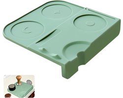Grote Tamper Mat met Siliconen Randbescherming - Antislip Barista Mat voor Espresso en Koffiemachines - Robuust Accessoire voor Keuken en Café (18 x 17 cm) in Groen