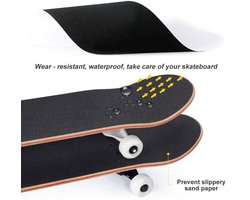 Professionele Anti-Slip Skateboard Grip Tape voor Longboard en Stairs - Perforated Sandpaper Deck Sticker zonder Bubbles - Zwart