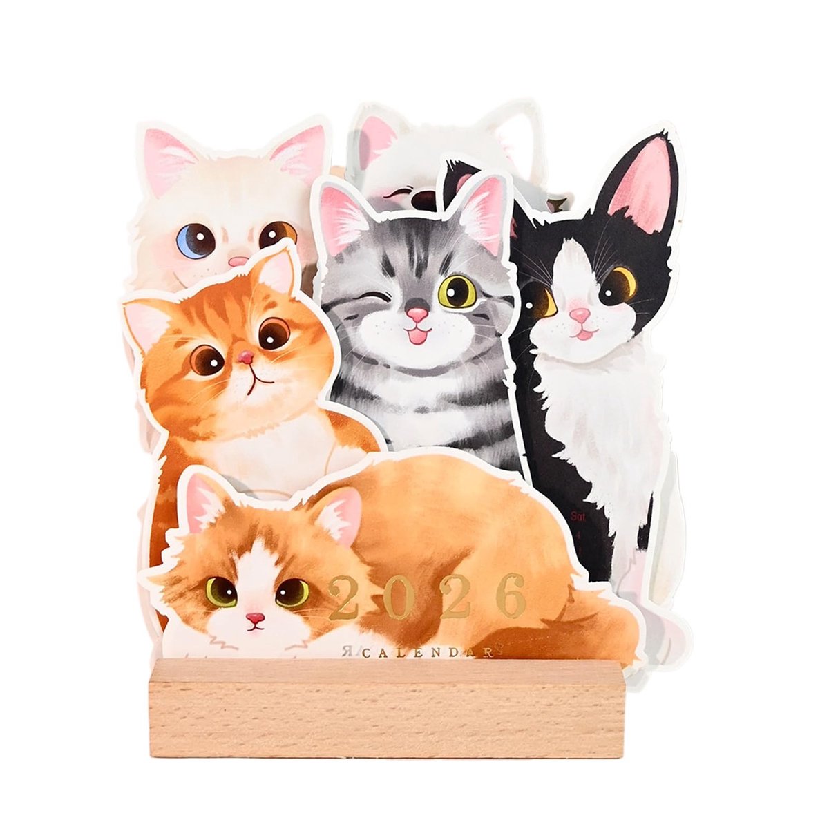 Kattenkalender 2026 - Dubbelzijdige wand- en bureaukalender voor kattenliefhebbers