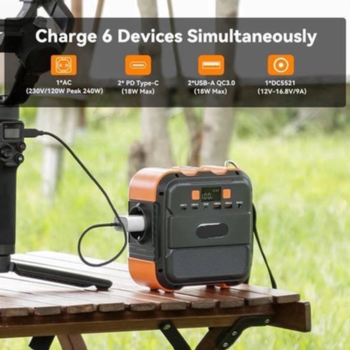 Portable Power Generator – Draagbare Powerbank – Mobiele Accu – Oplaadstation – Compact Formaat – 120W AC Uitgang – Lithium-Ion Batterij