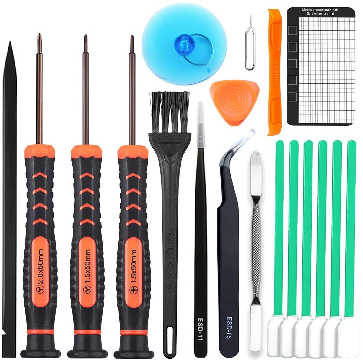 Precisieschroevendraaierset - 19-delig met diverse accessoires