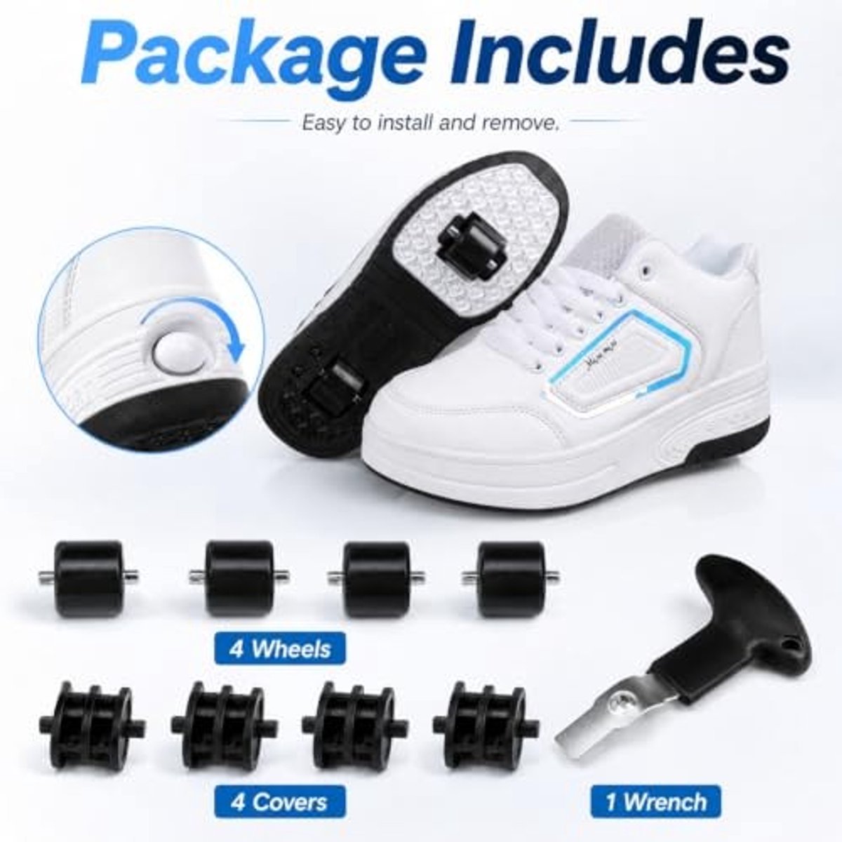 2-in-1 rolschaatsschoenen - Afneembare wielen - Roze