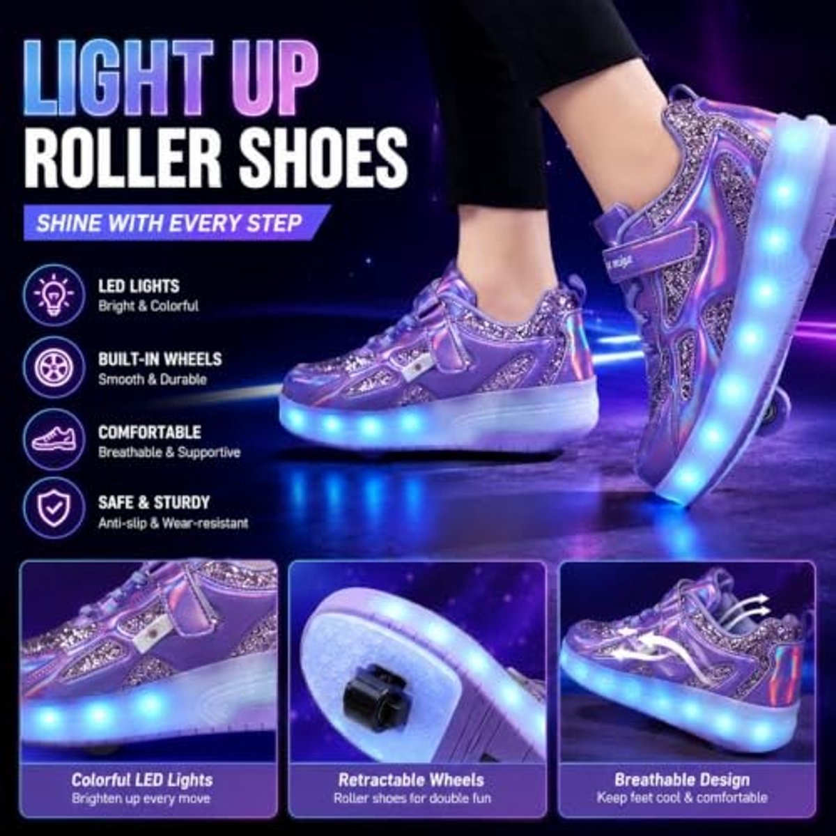 Unisex LED Roller Skates voor Kinderen - Sneakers met Verborgene Wielen