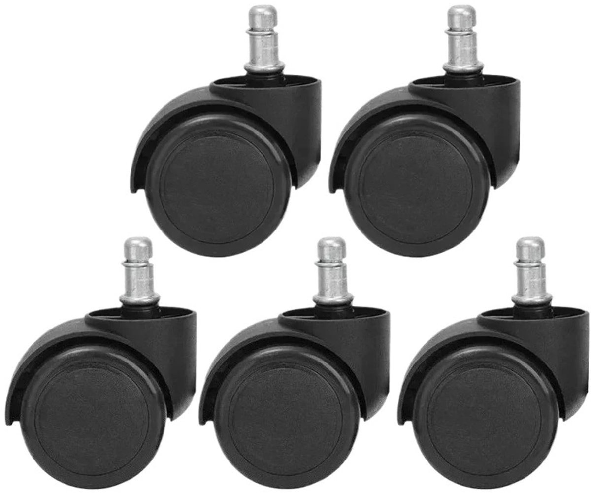 Set van 5 Zware Bureaustoel Wielen - Rubber, 2 Inch