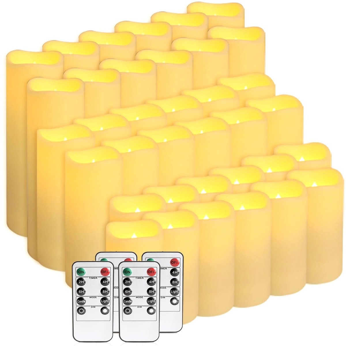 36 Pack LED Kaarsen - Waterdicht met Afstandsbediening