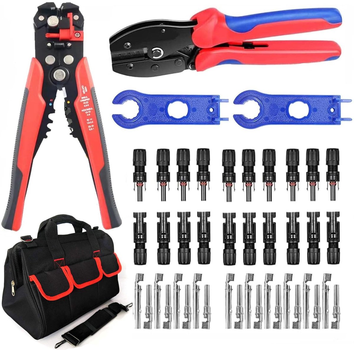 Crimping Tool Set voor Zonnepanelen - Inclusief Draadstripper en Connectoren