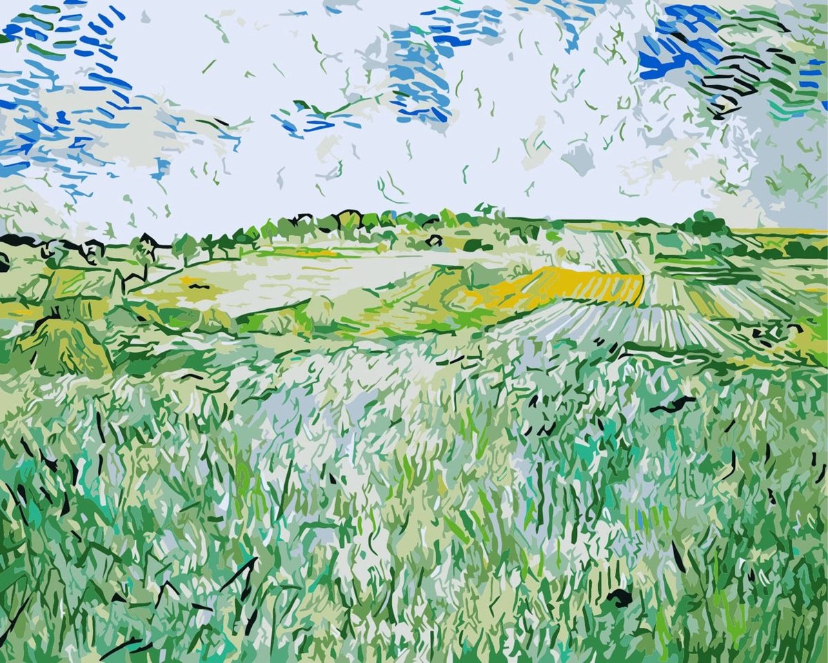 Verf op Nummer Kit - Van Gogh Orvison Vlakken - 16x20 Inch, Frameloos