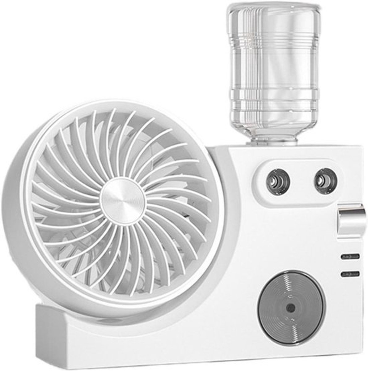 Mist Ventilator - Luchtkoeler Vernevelaar - Persoonlijke Verkoeling - Dubbele Verstuiver - 7 x 23 x 7 cm - Wit