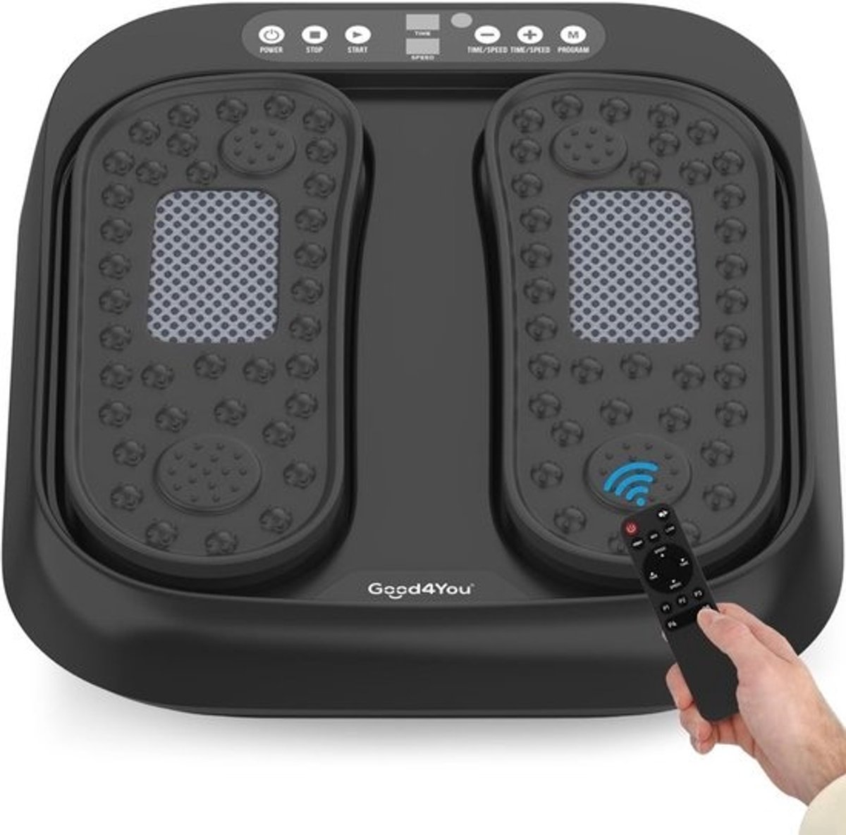 Voetmassage Apparaat - Bloedcirculatieapparaat Trilplaat - Verbeteren Bloedsomloop - Met Hitte LCD - 40 x 36 x 12 cm - Zwart