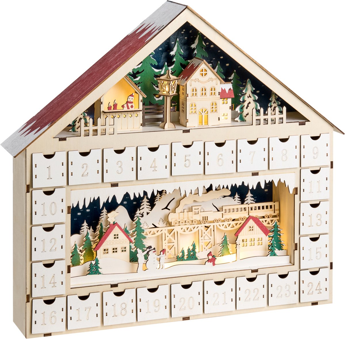 NISSER - LED kerstdecoratie - Lichtbruin - Multiplex