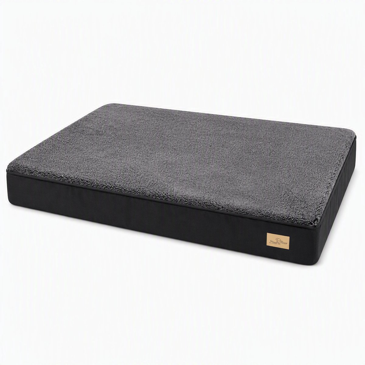 Nutrella Hondenbed - Hondenkussen - Dierenkussen - Hondenmatras - Traagschuim - Waterdicht & Wasbare Hoes - Maat M (78 x 48 x 8 cm) - Zwart