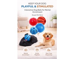 4-delige set hondenspeelgoed met knijpballen en snoepballen – geel, rood en groen, Ø 5 cm – interactief speeltje voor kleine en middelgrote honden