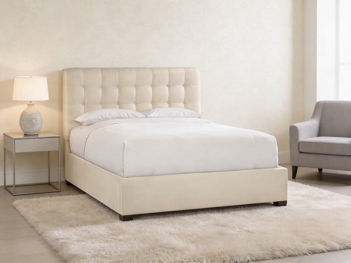 Bellavue Creme Boxspring – Koningstijl – Luxe Crème Boxspring – Elegant Design Bed – Comfortabel Hotelbed