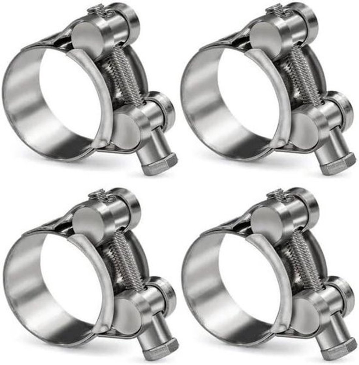 Scharnierpenklem Slangklem - Bandklem Klembekken - Slangen Bevestigen - Roestvrij Gelegeerd Staal - 44-47mm 10 stuks - Zilverkleurig