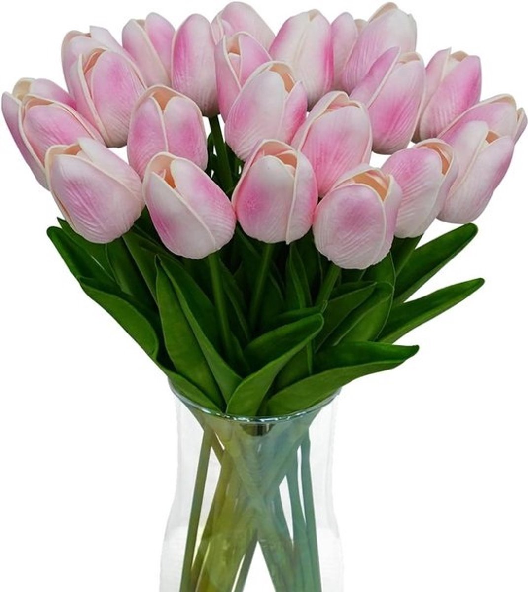 Nep Tulpen Boeket - Kunstbloemen Zijde - Huis Decoratie - Geurloos Vervagingsbestendig - 33 cm - Roze