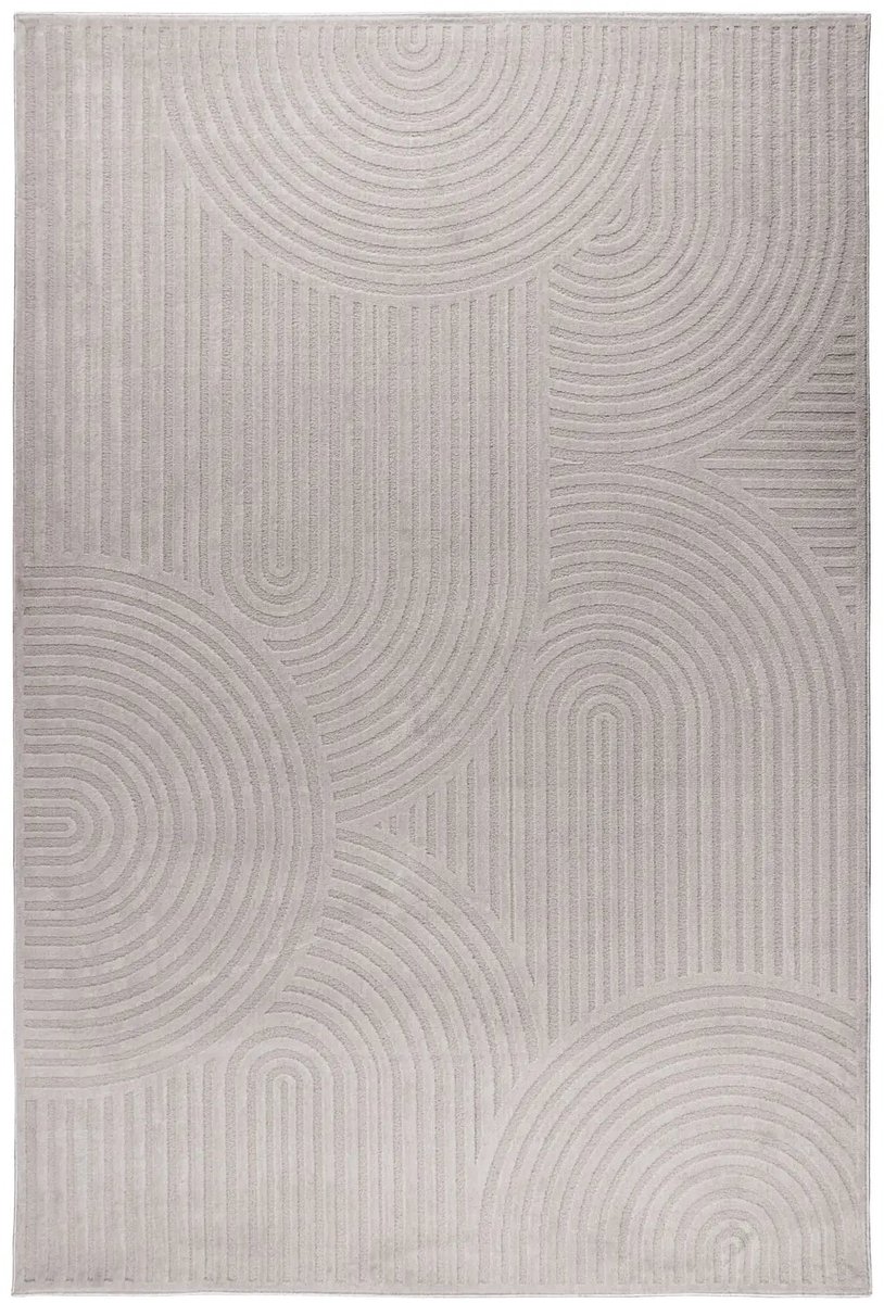 Dutch XXL Japandi Vloerkleed | Tapijt | Gala | Bogen | Zilver | 200x290 cm