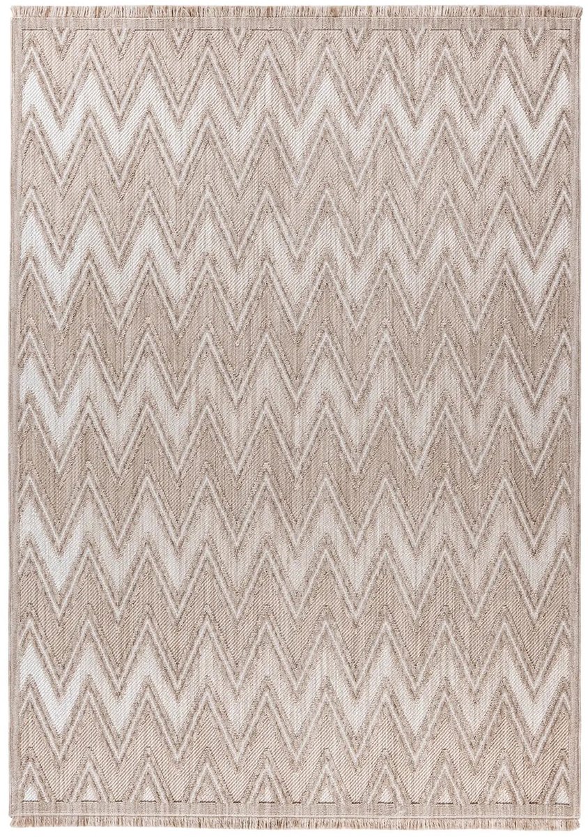 Dutch XXL Laagpolig Vloerkleed | Tapijt | Sarai | Zigzag | Beige | 160x230 cm