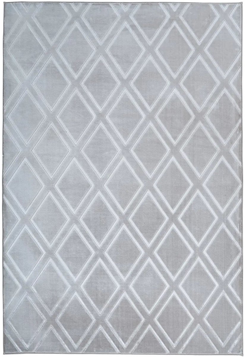Dutch XXL Marokkaans Vloerkleed | Tapijt | Monroe | Ruiten | Grijs/Blauw | 80x300 cm