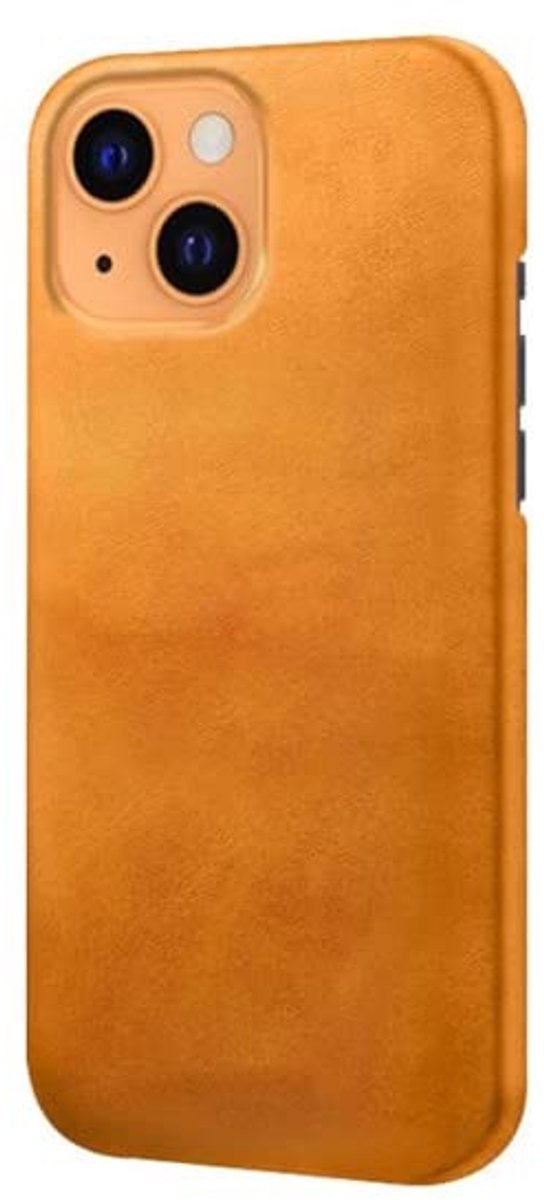 Leren back case voor iPhone 13 - Bruin