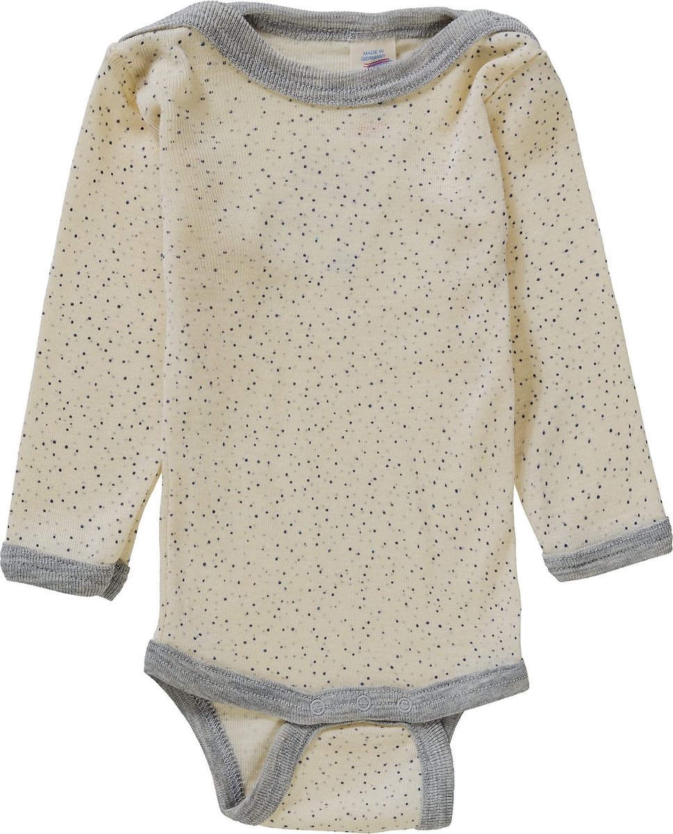 Baby Romper met lange mouwen - Biologisch wol/silk - Nature (geprint) - 62/68 cm