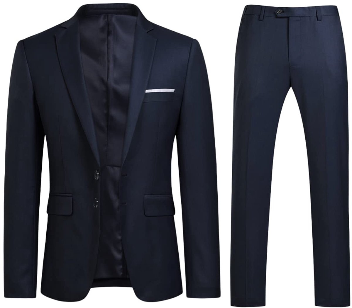 Heren Pak - Slim Fit - 2-Delig - Blazer en Broek - Blauw