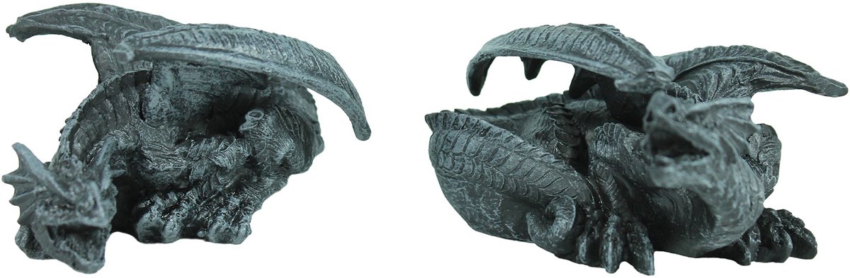 Decoratieve Beeldset van 2 Draken - Mystiek en Gothic