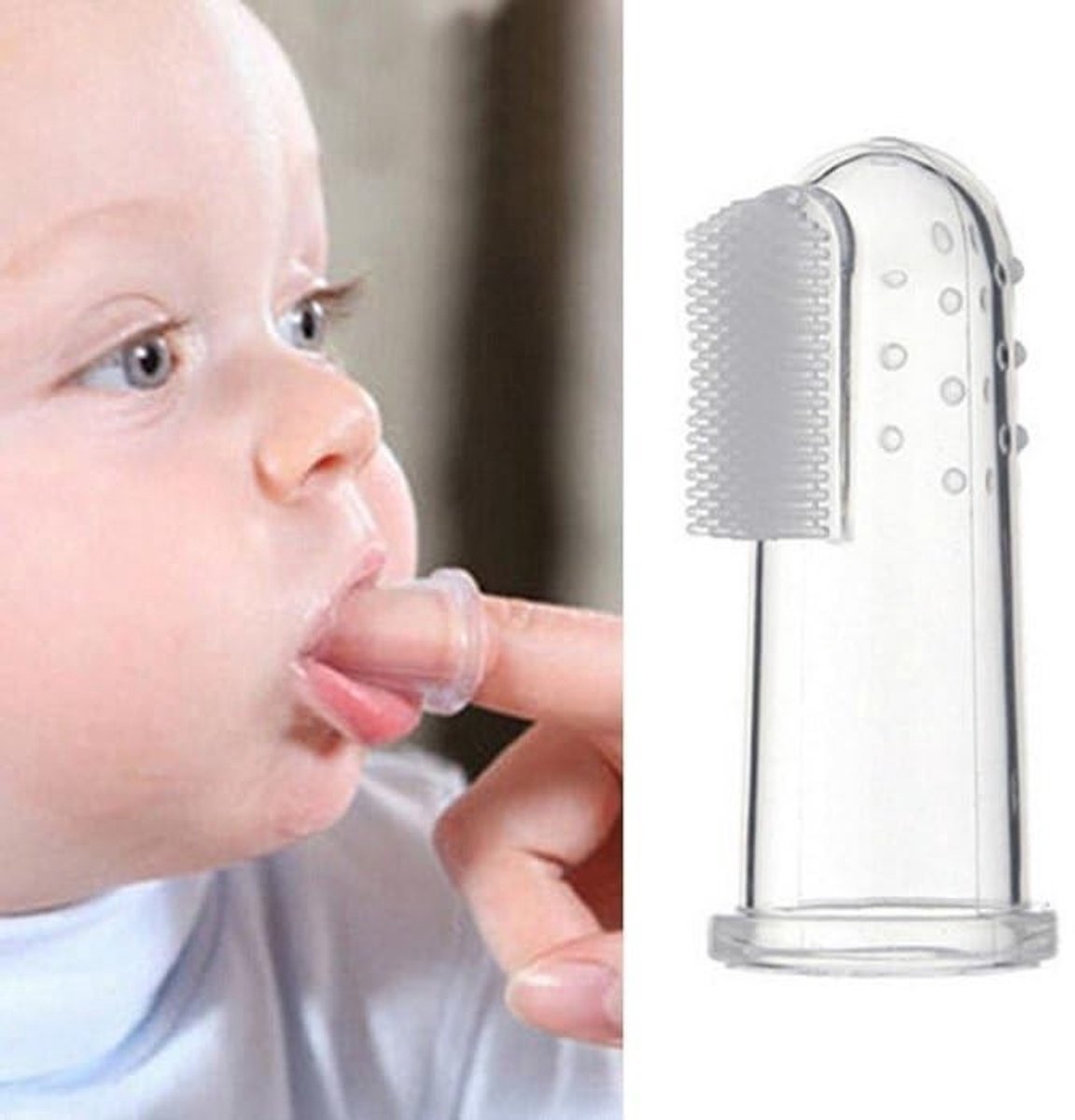 Baby Vinger Tandenborstel - Siliconen Gums Massager - Set van 2