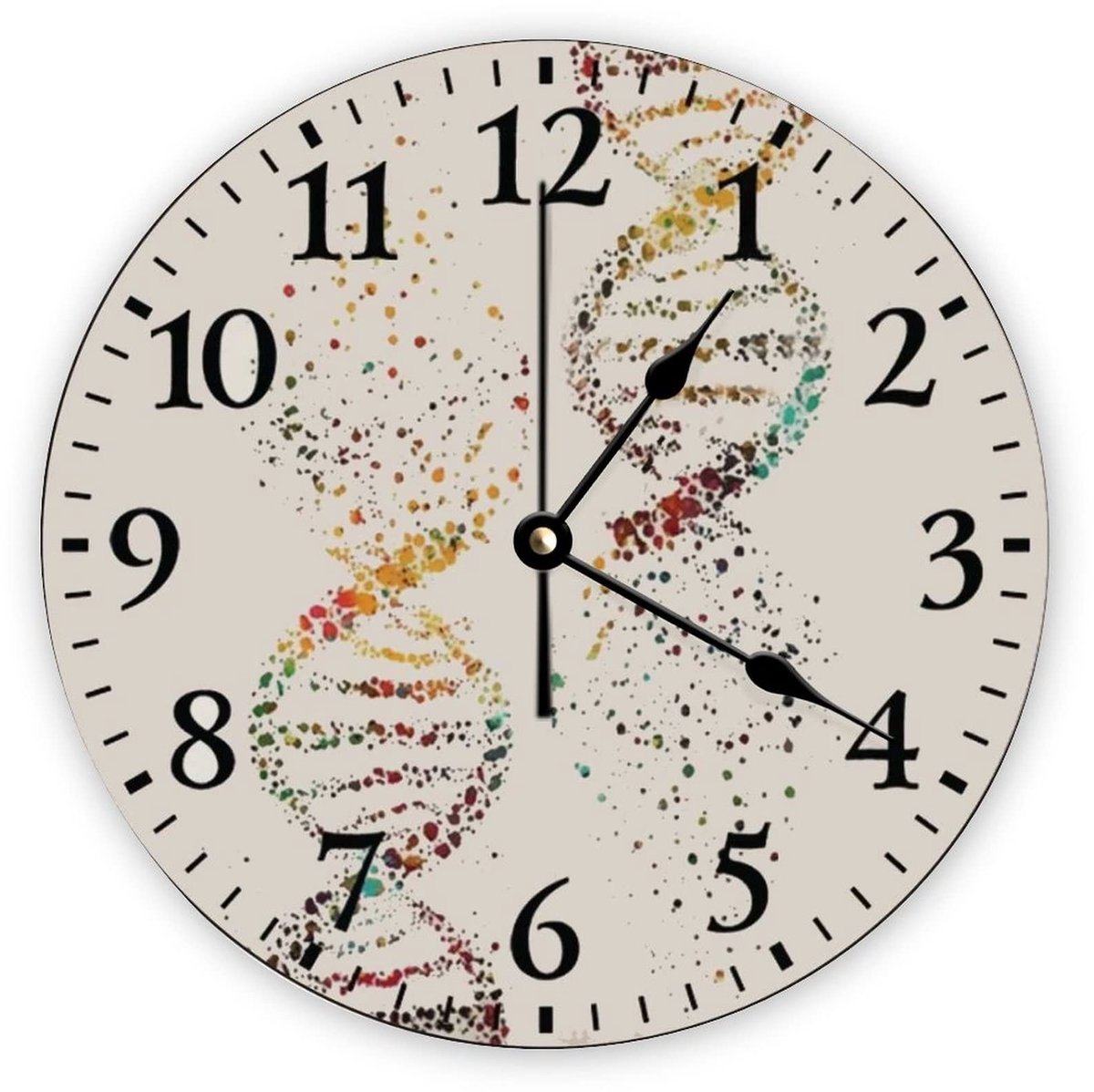 Wandklok met Stille Kwartsbeweging - Houten Ronde Klok 25x25 cm