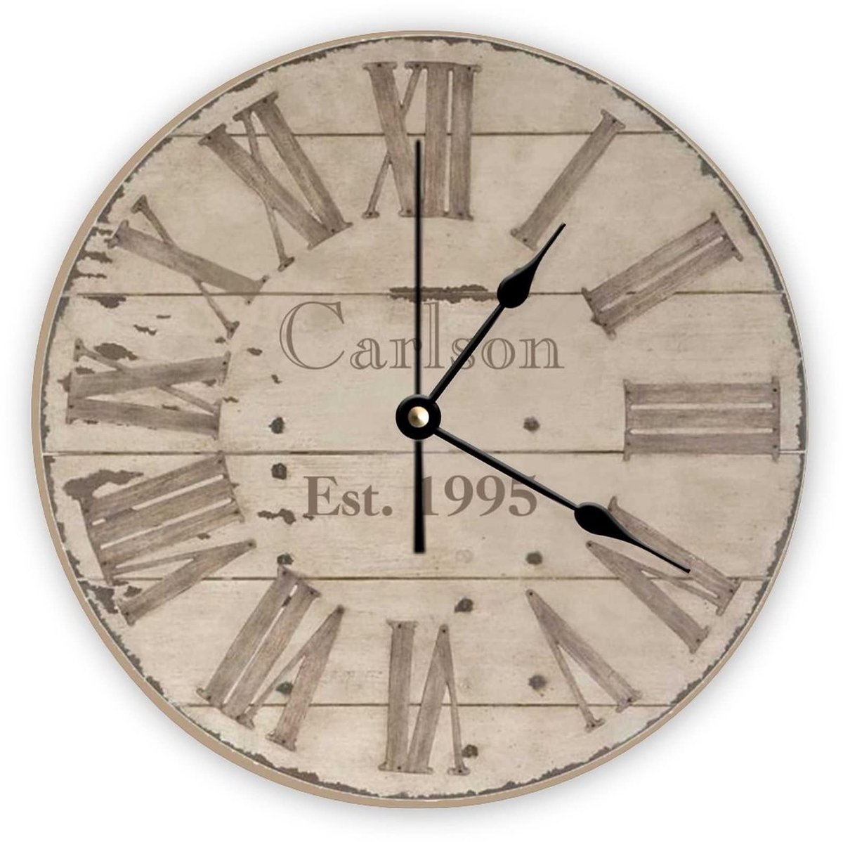 Wandklok zonder tikken - Houten design - 30 x 30 cm