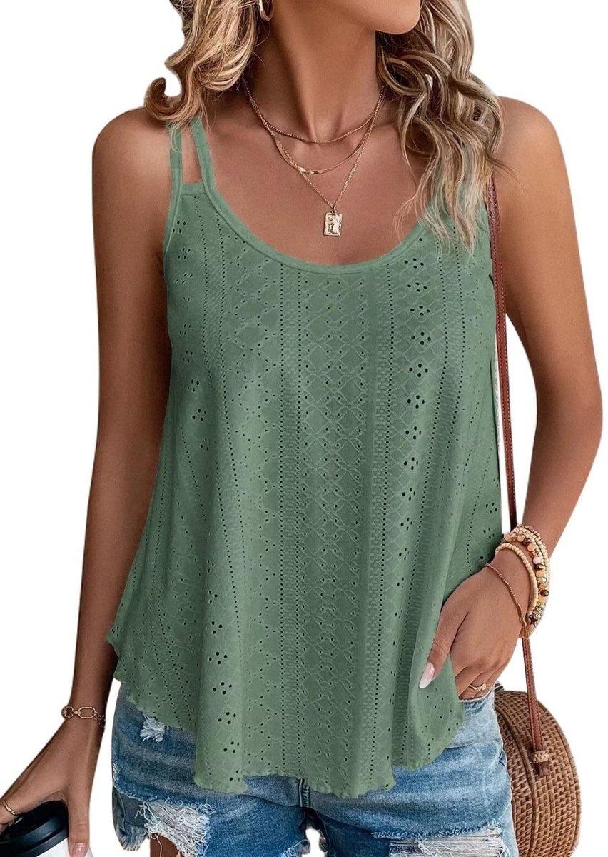 Zomer Tanktop - Spaghetti Bandjes - Groen