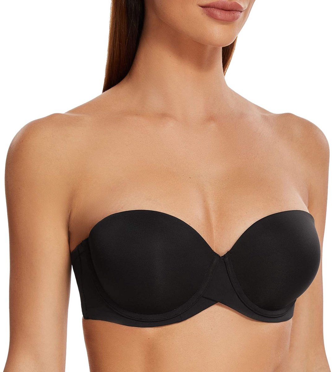 Strapless Push-Up Beha met Ondersteuning - Zwart