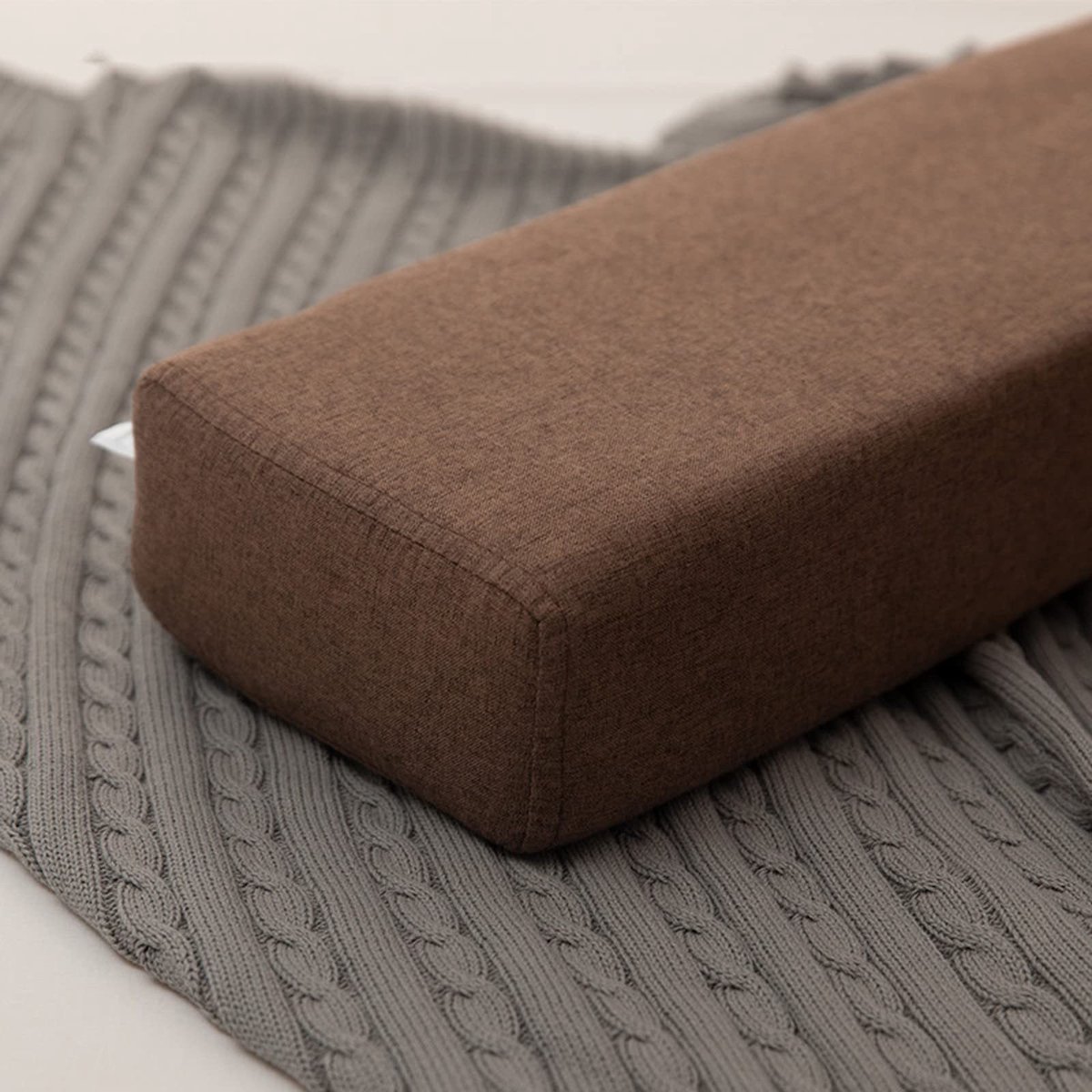 Bedkruisvuller met afneembare hoes - Bruin 180 x 10 x 10 cm