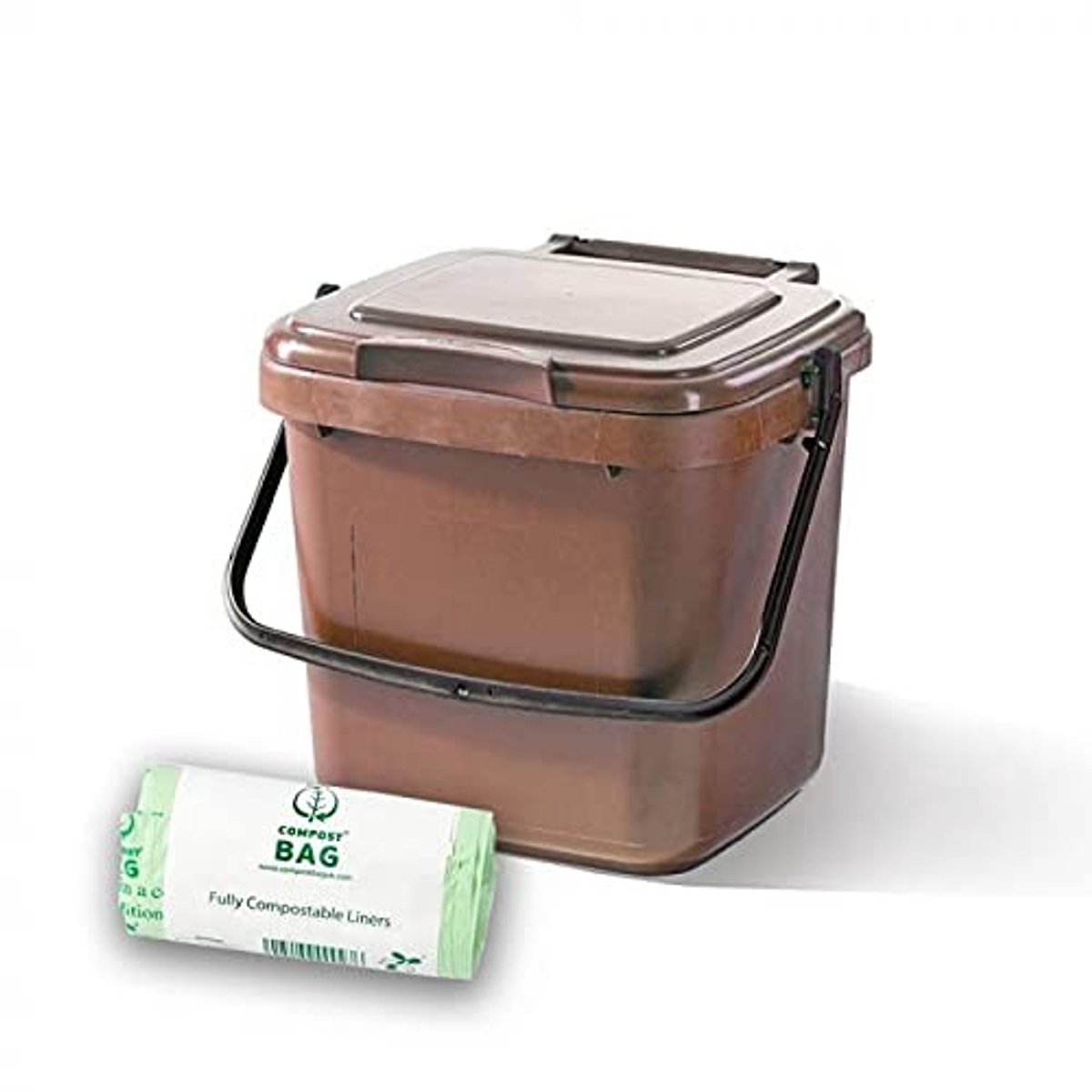 Keuken Caddy met Liners - Bruin - 7 Liter