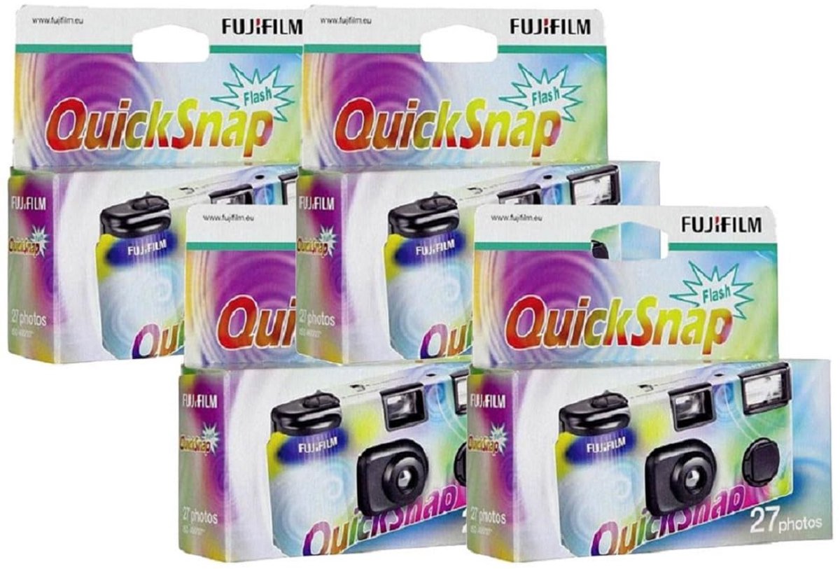 Wegwerpcamera met Flits - 27 Opnamen - Pack van 4
