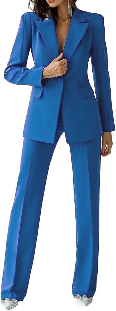 Dames Pak 2-delig - Formeel met lange mouwen - Blauw